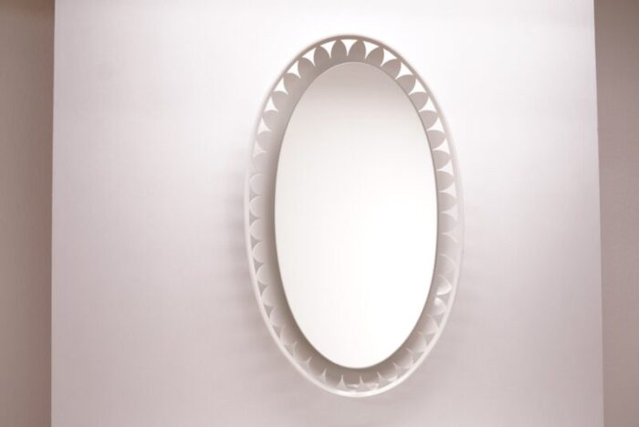 illuminated oval mirror by ernest igl for hillebrand 1970s 1