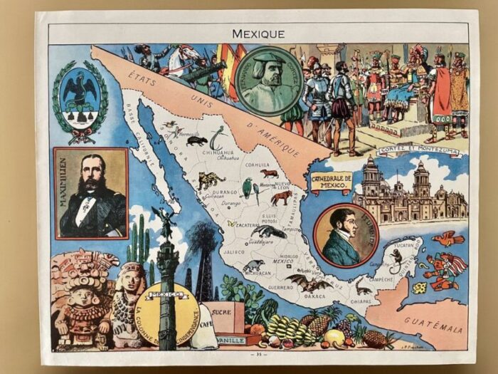 illustrated map of mexico by emile joseph porphyre pinchon 1948 1