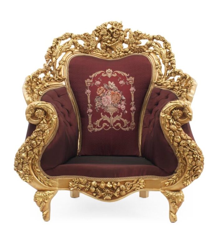 italian baroque gilt wood armchairs a pair 0080