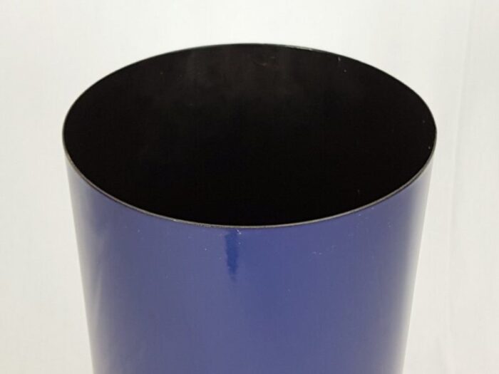 italian blue white black enameled metal umbrella stand 1960s 9