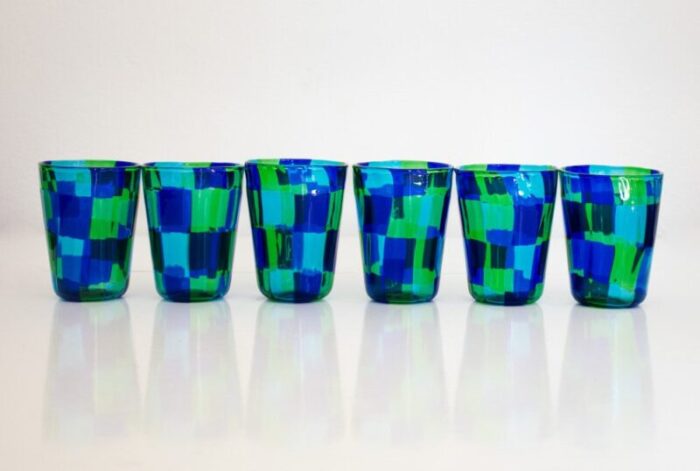 italian cocktail glasses in murano glass by mariana iskra set of 6 1