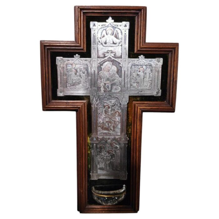 italian cross with blessing pot 19th century 1