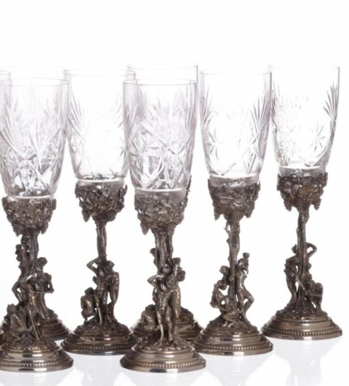 italian crystal cups 20th century set of 12 5