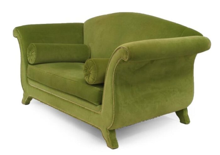 italian green velvet loveseat 5091