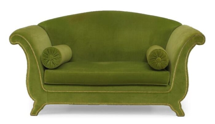 italian green velvet loveseat 8286