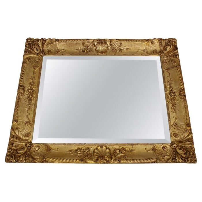 italian mirror with gilt wood frame 1940s 1