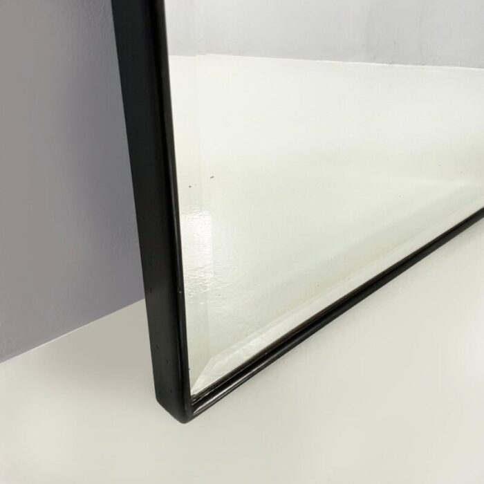 italian modern rectangular mirror with black wooden frame 1990s 11