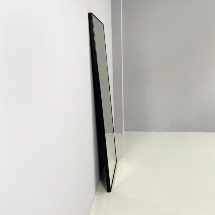 italian modern rectangular mirror with black wooden frame 1990s 3