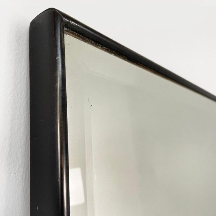 italian modern rectangular mirror with black wooden frame 1990s 4