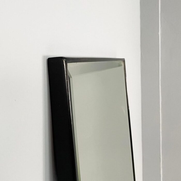 italian modern rectangular mirror with black wooden frame 1990s 5