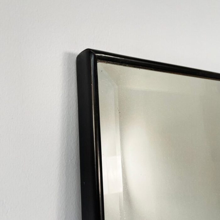 italian modern rectangular mirror with black wooden frame 1990s 6