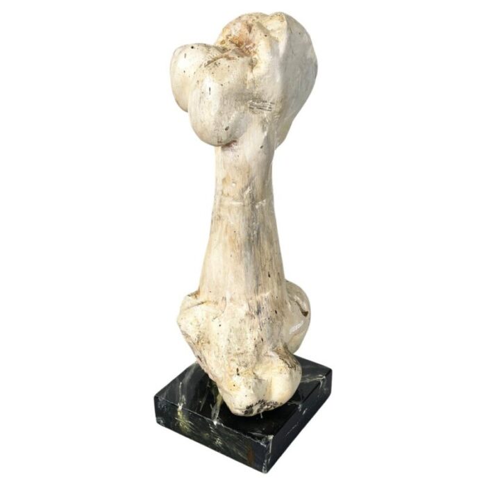 italian modern wooden sculpture of a bone by n f puccio 1990s 1