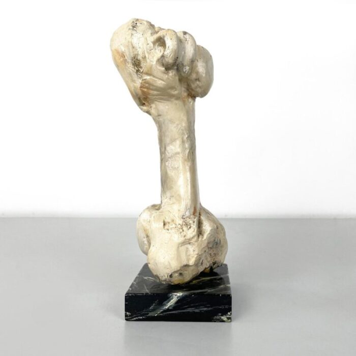 italian modern wooden sculpture of a bone by n f puccio 1990s 5