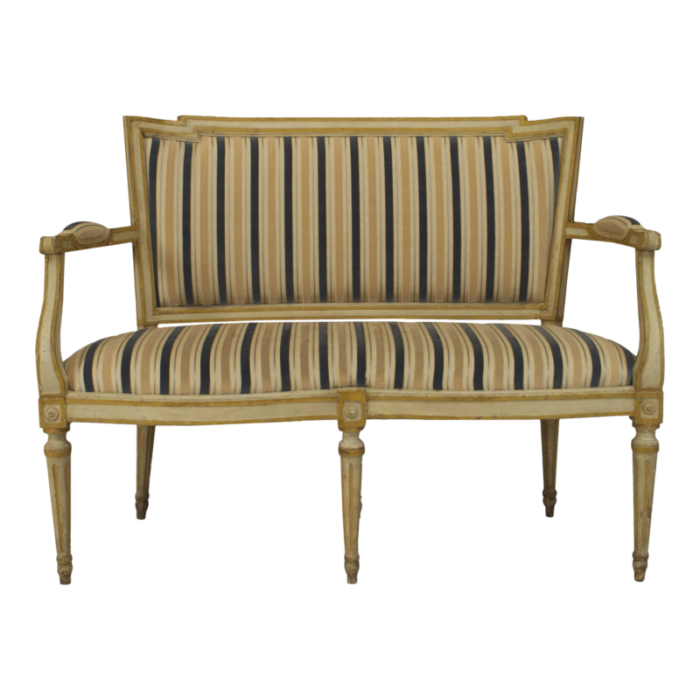 italian neo classic striped loveseat 1583