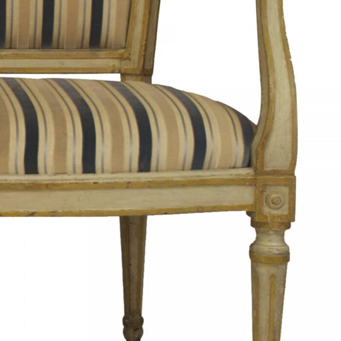 italian neo classic striped loveseat 6037