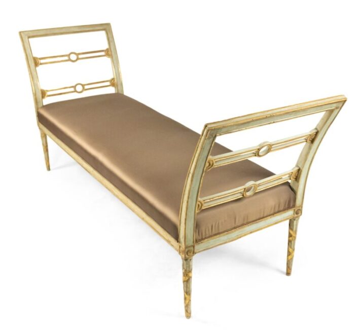 italian neo classic style cushioned bench 5484