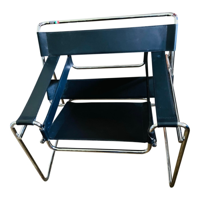 italy black marcel breuer wassily chair leatherchrome chair 3824