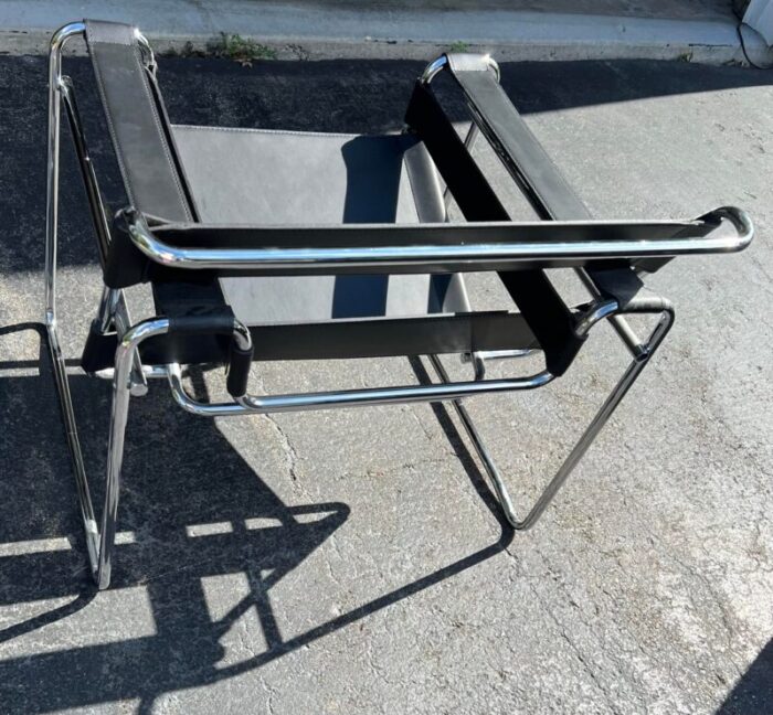 italy black marcel breuer wassily chair leatherchrome chair 7816