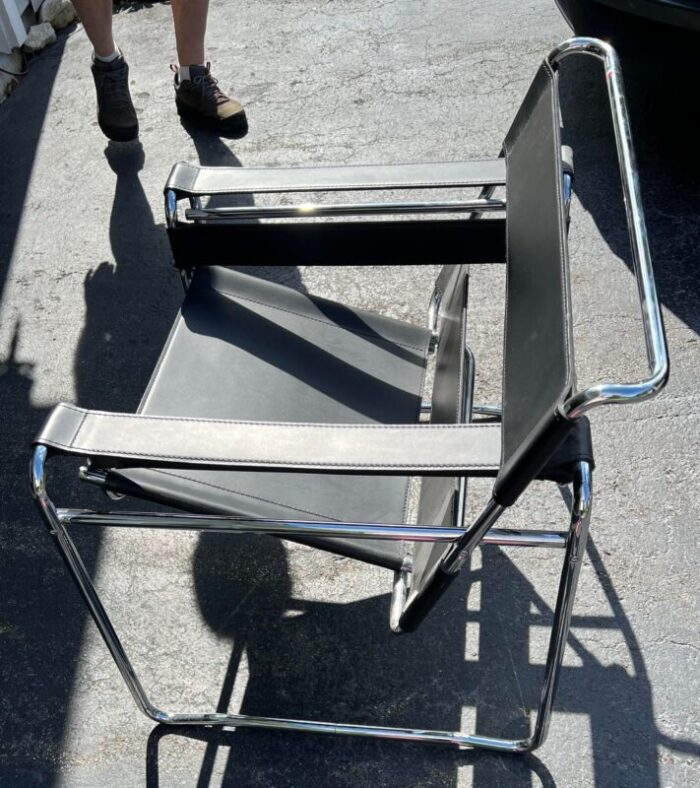 italy black marcel breuer wassily chair leatherchrome chair 9533