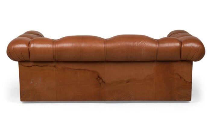 j robert scott american mid century tufted brown leather chesterfield sofa a pair 3237