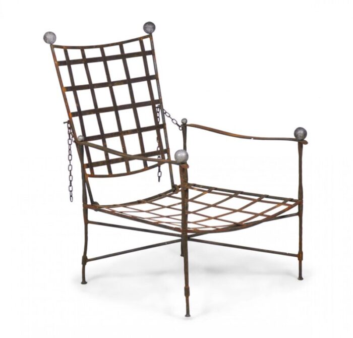 john salterini american mid century outdoor iron lounge armchair 8142