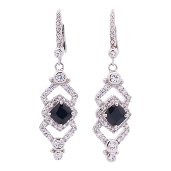 judith ripka 925 sterling cubic zirconia drop earrings 2 pieces 5672