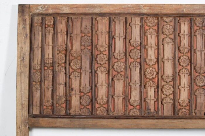 king headboard made from an indian teakwood antique ceiling panel 2572