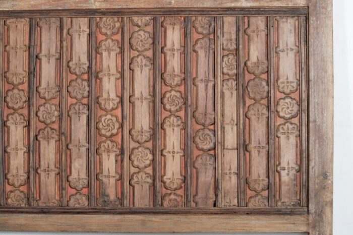 king headboard made from an indian teakwood antique ceiling panel 2774