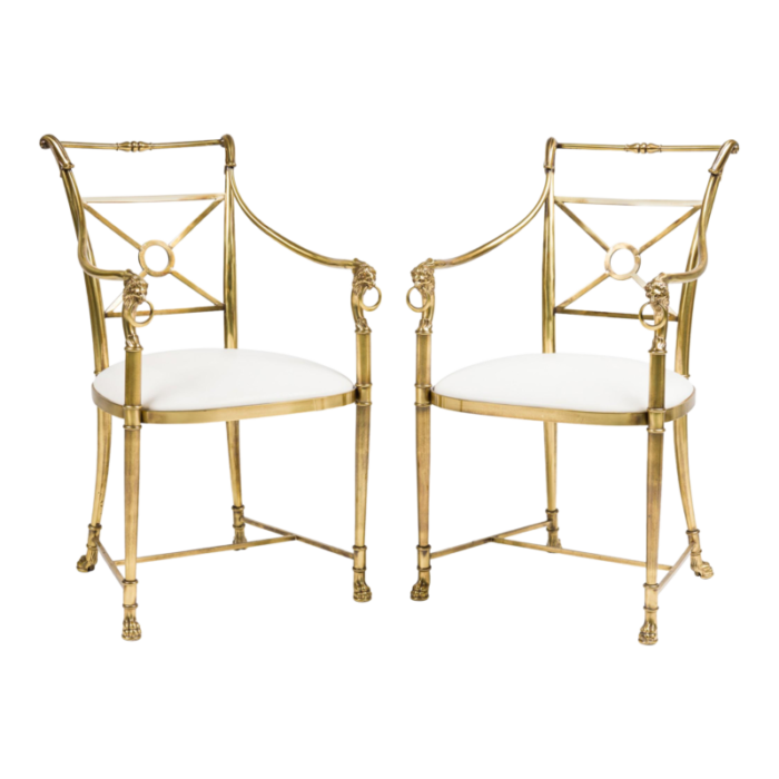 la barge hollywood regency armchairs a pair 1310