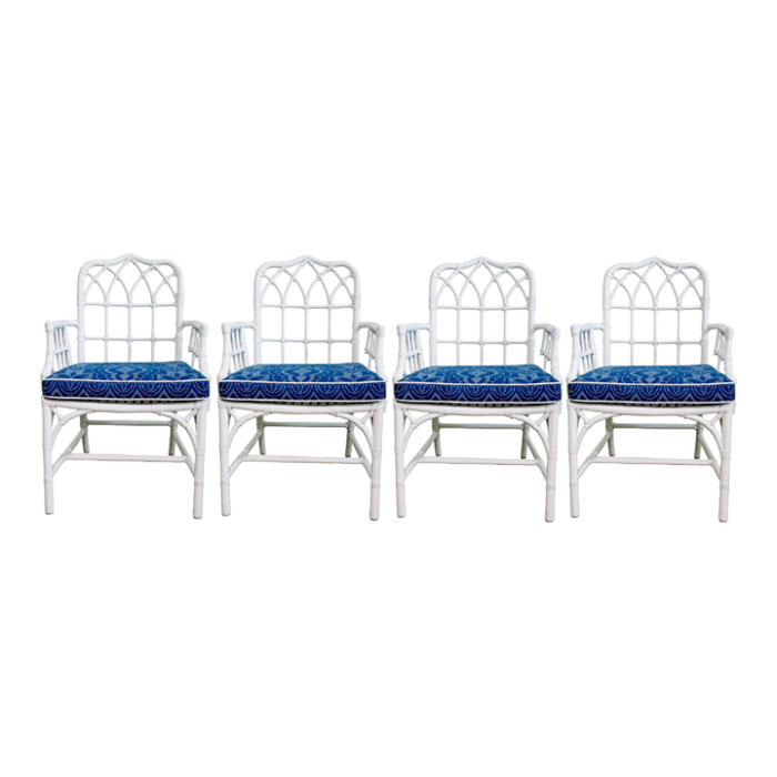 lacquered bamboo arm chairs 4 6961