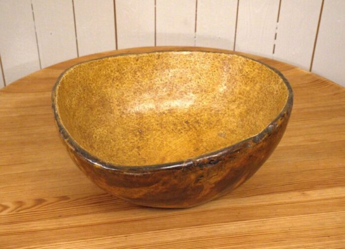 large amtique swedish folklore birchwood bowl 1