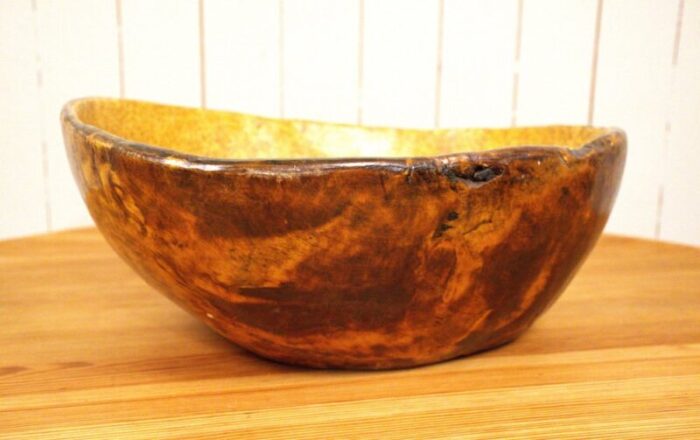 large amtique swedish folklore birchwood bowl 2