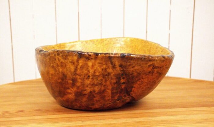 large amtique swedish folklore birchwood bowl 5