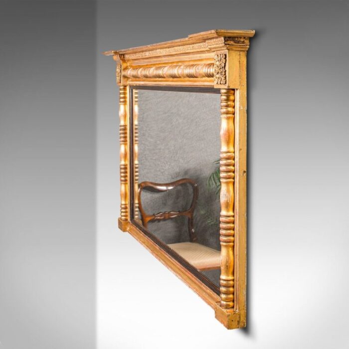 large antique english giltwood overmantle mirror 1820s 3