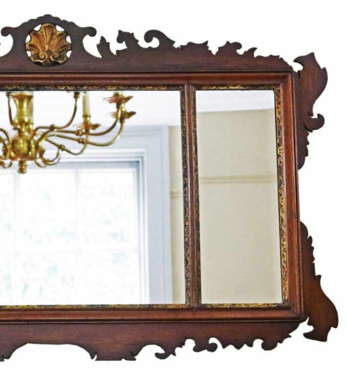 large antique gilt and mahogany wall mirror 1890s 3