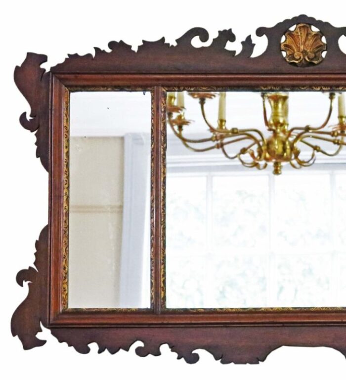 large antique gilt and mahogany wall mirror 1890s 4