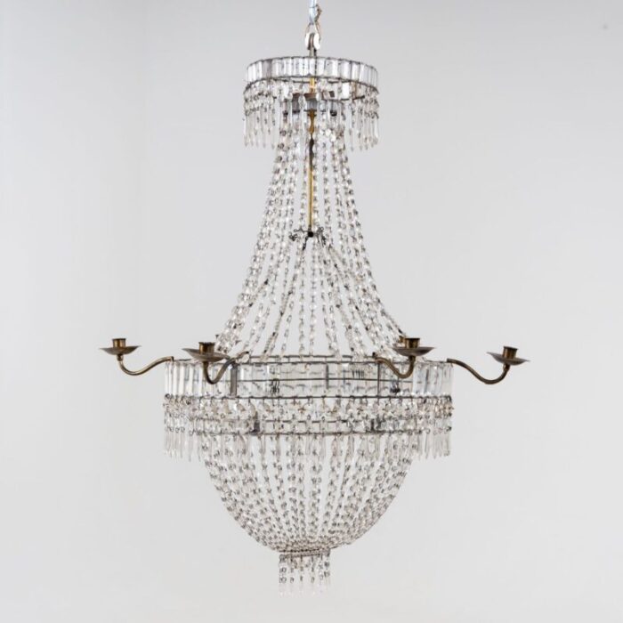 large basket chandelier candleholder early 19th century 1