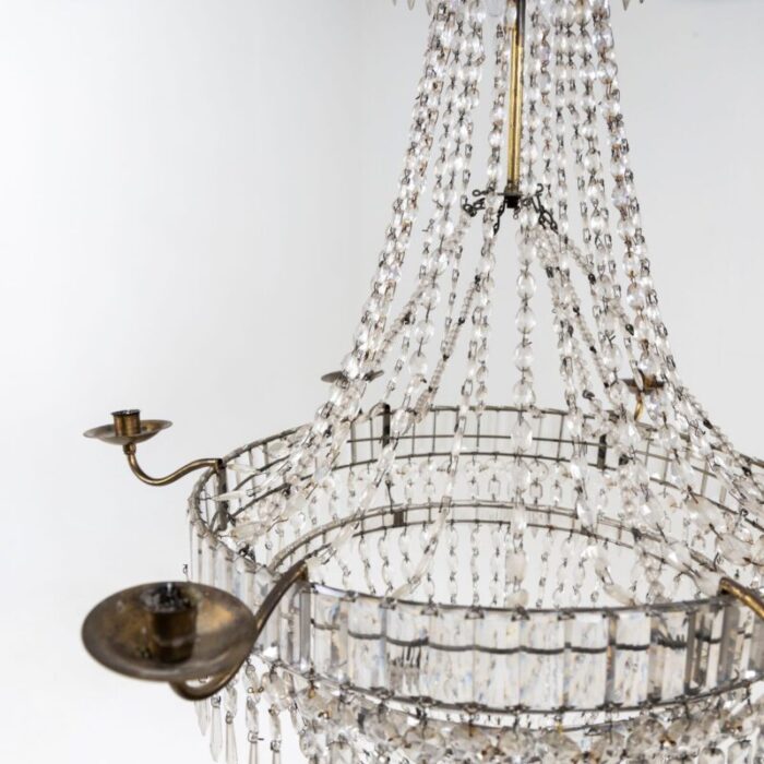 large basket chandelier candleholder early 19th century 2