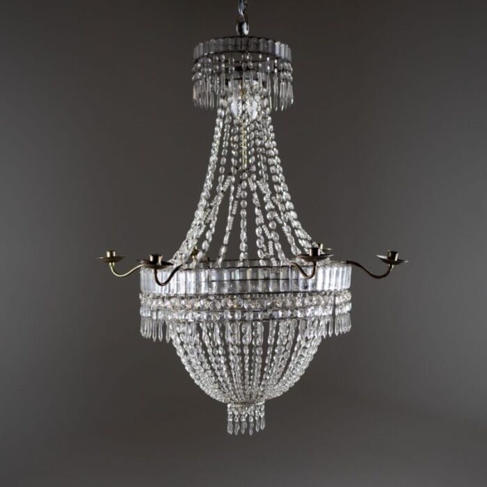 large basket chandelier candleholder early 19th century 4