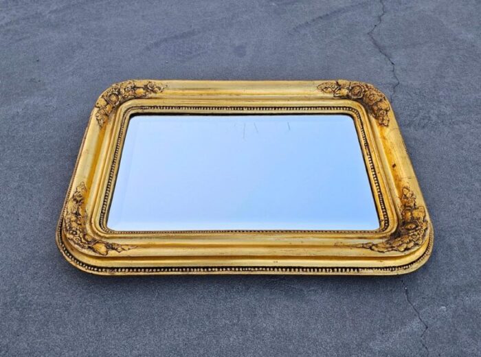 large biedermeier giltwood faceted mirror 1840s 4 1