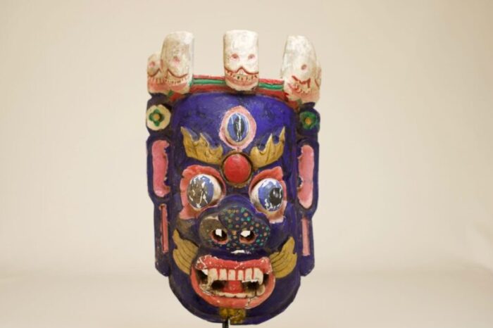 large cham mahakala mask 1920s 2