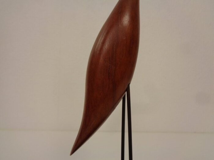 large danish heron or crane in teak 1960s 12