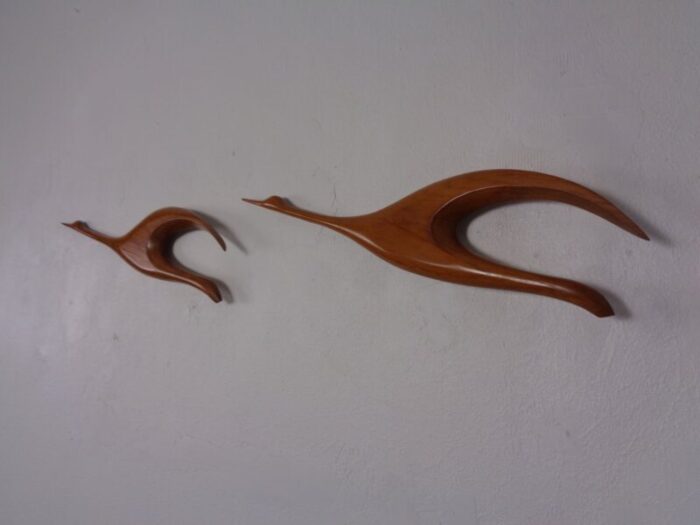 large danish herons in teak 1960s set of 2 4