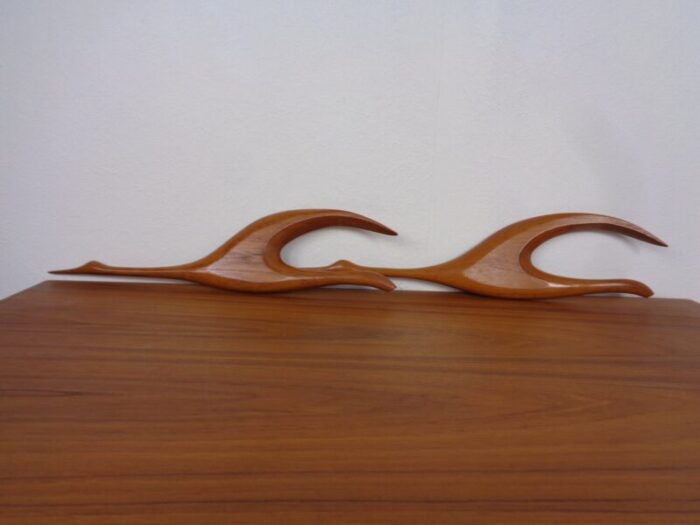 large danish herons in teak 1960s set of 2 5