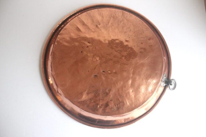 large early 20th century rustic primitive vintage country kitchen farmhousenhammered copper pan saucepan 1069