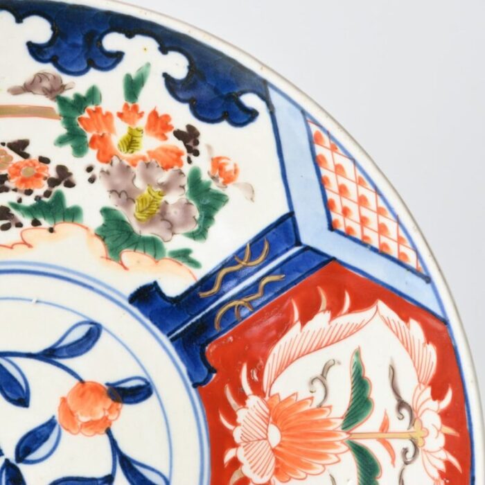 large japanese imari porcelain charger plate 1890s 2