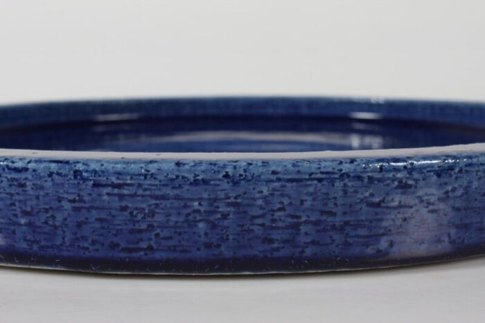 large low stoneware dish with deep blue glaze by per linnemann schmidt 1963 4