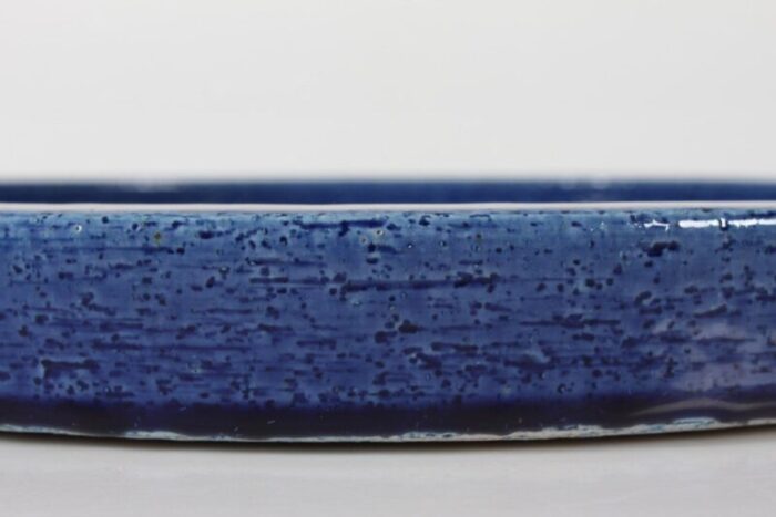 large low stoneware dish with deep blue glaze by per linnemann schmidt 1963 5