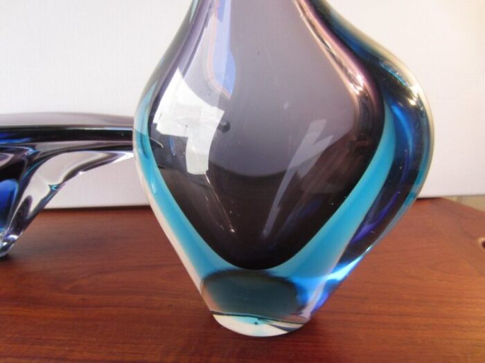 large murano sommerso vase and bowl set of 2 9