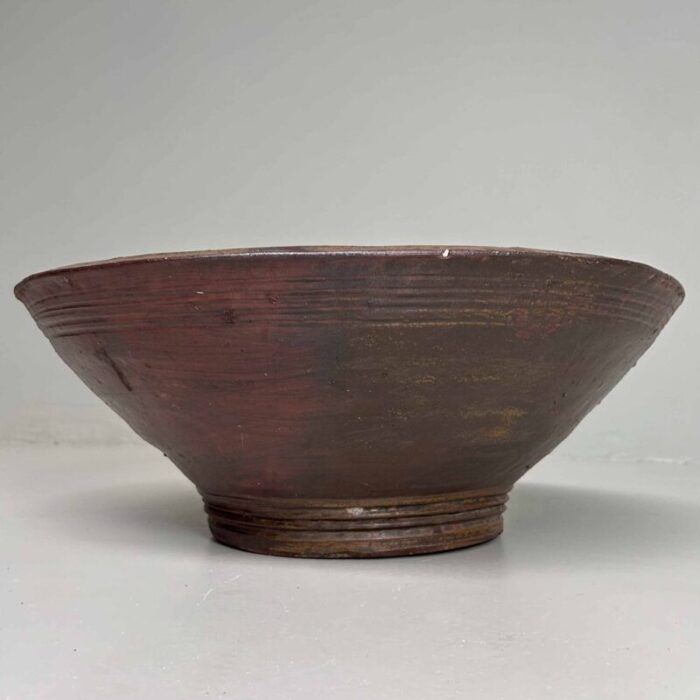 large organic ikebana planter in bizen pottery japan 1950s 11